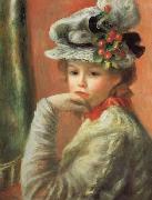 Pierre Renoir Young Girl in a White Hat China oil painting reproduction